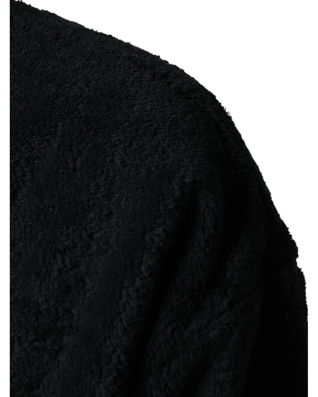 Dolce & Gabbana Black V-Neck Logo-Plaque Sweatshirt for men