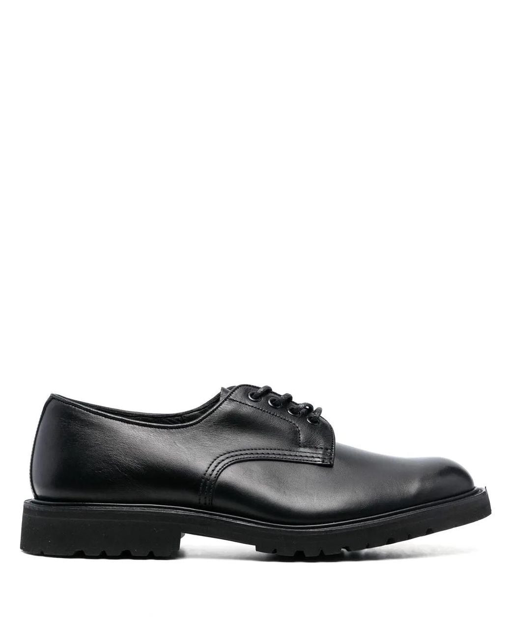 Tricker's Black Lace-Up Leather Derby Shoes for men