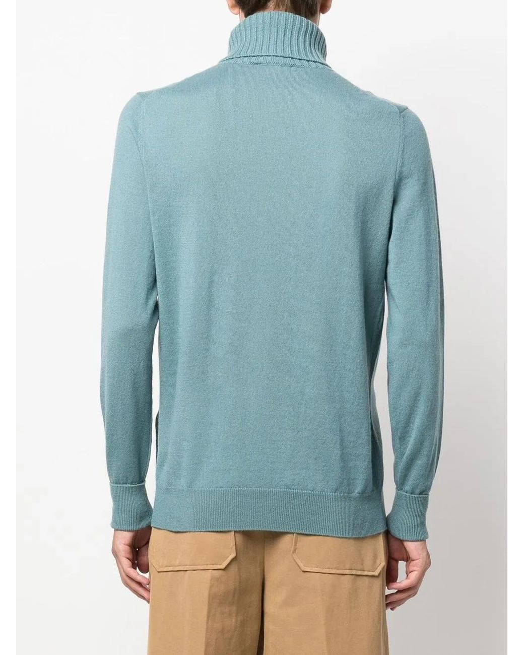 Ballantyne Blue Roll Neck Cashmere Jumper for men