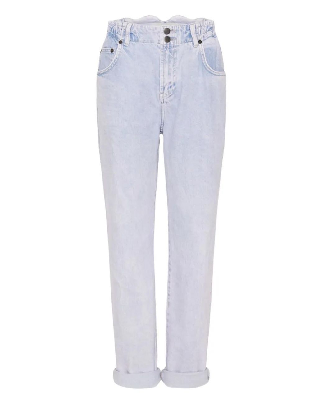 One Teaspoon Blue Elasticated Pioneer Straight-Leg Jeans