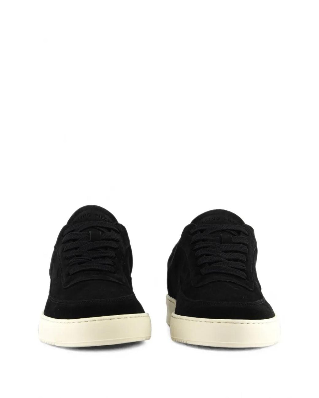 Filling Pieces Black Mondo Suede Low-Top Sneakers for men