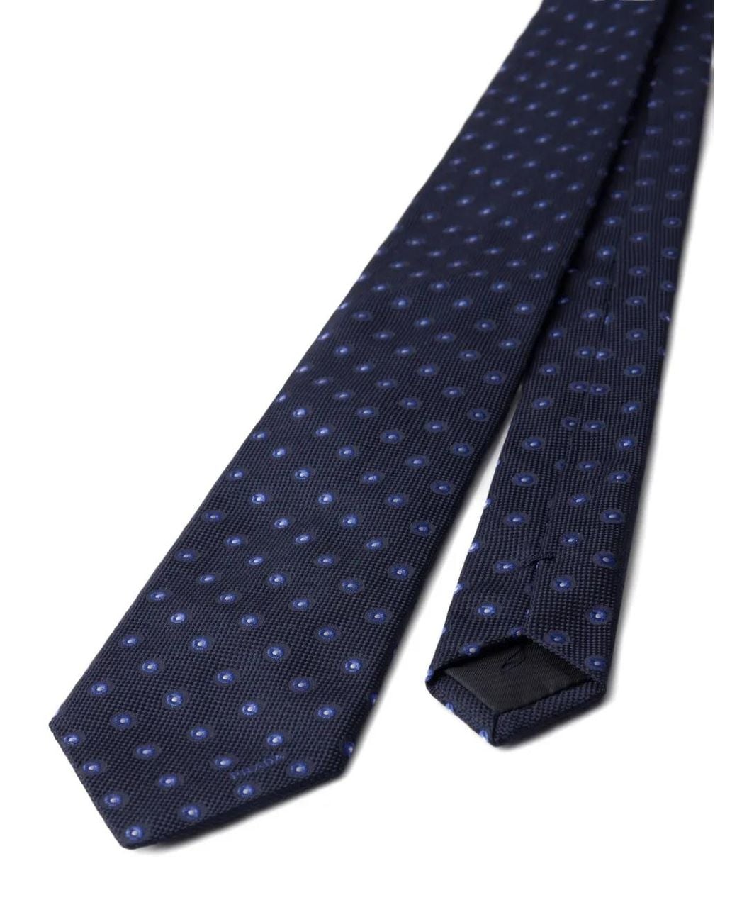 Prada Blue Dot-Pattern Silk Tie for men