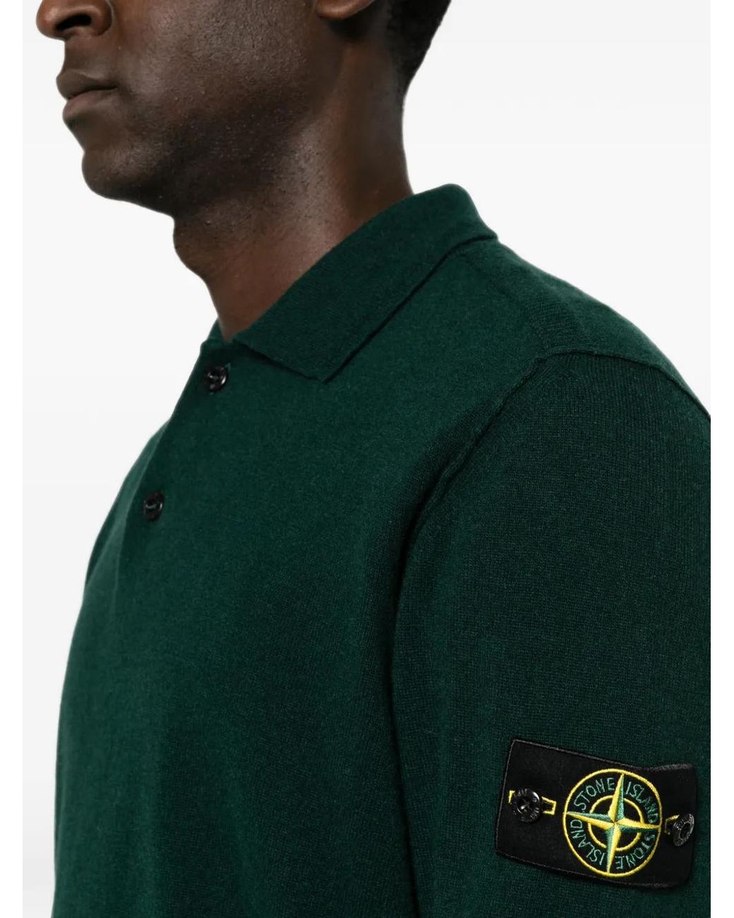 Stone Island Green 5100018 Light Rws Geelong Wool Sweater for men