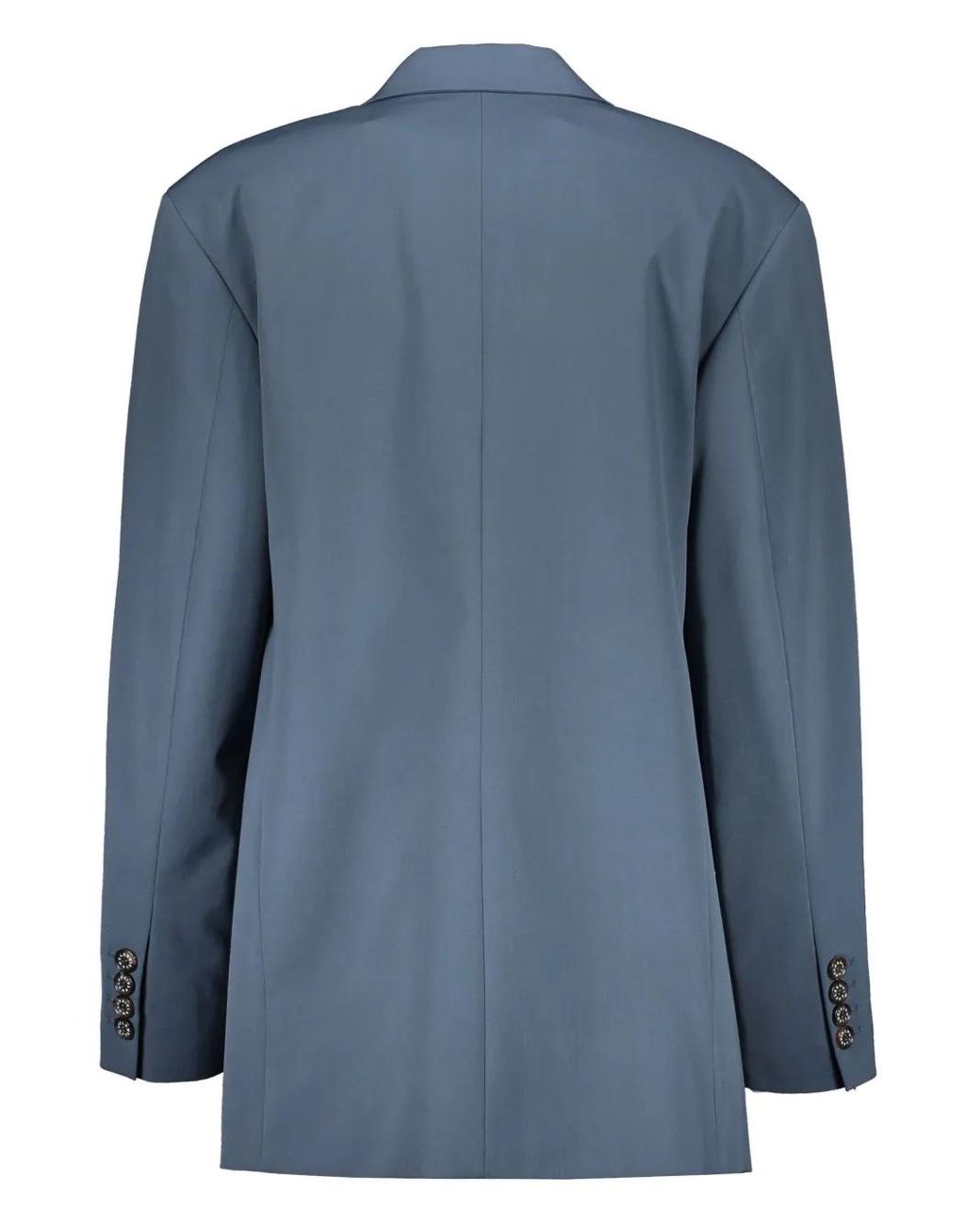 Low Classic Blue Single-Breasted Blazer