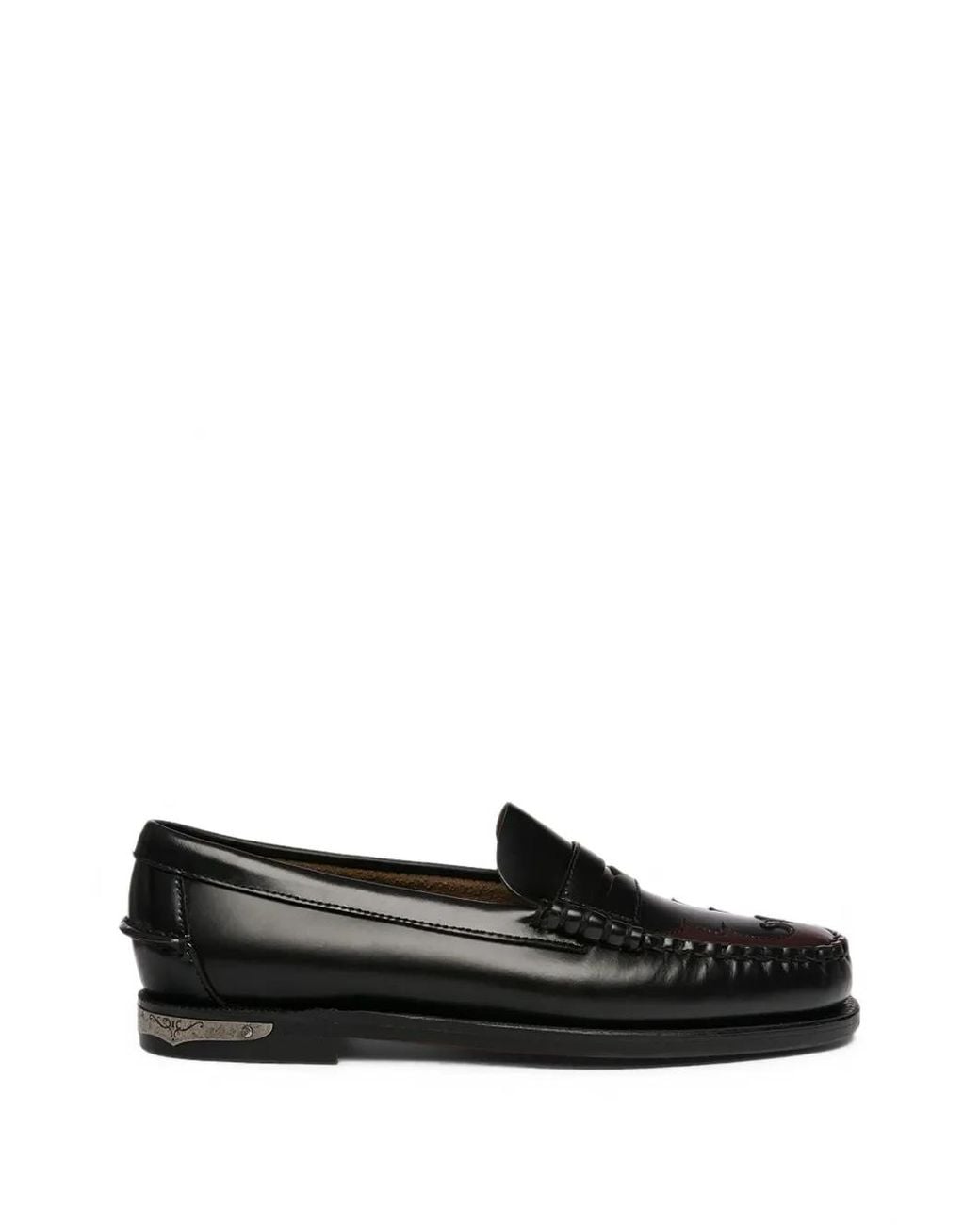 Sebago Black Classic Dan Western-Style Panelled Loafers