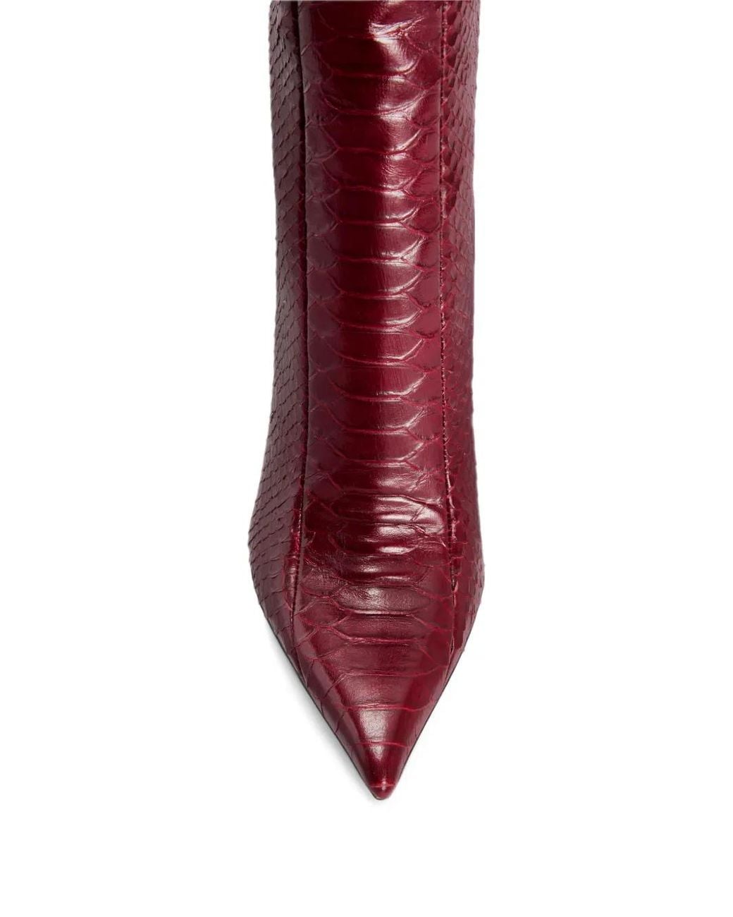 Paris Texas Red Lidia Python-Effect Calfskin Boots