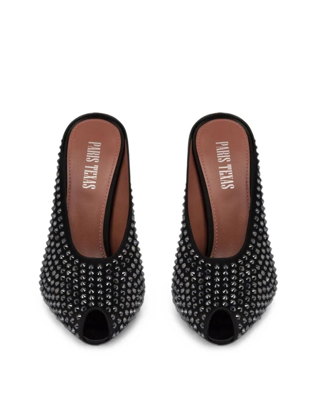 Paris Texas Black Nina Stud-Embellished Wedge Sandals