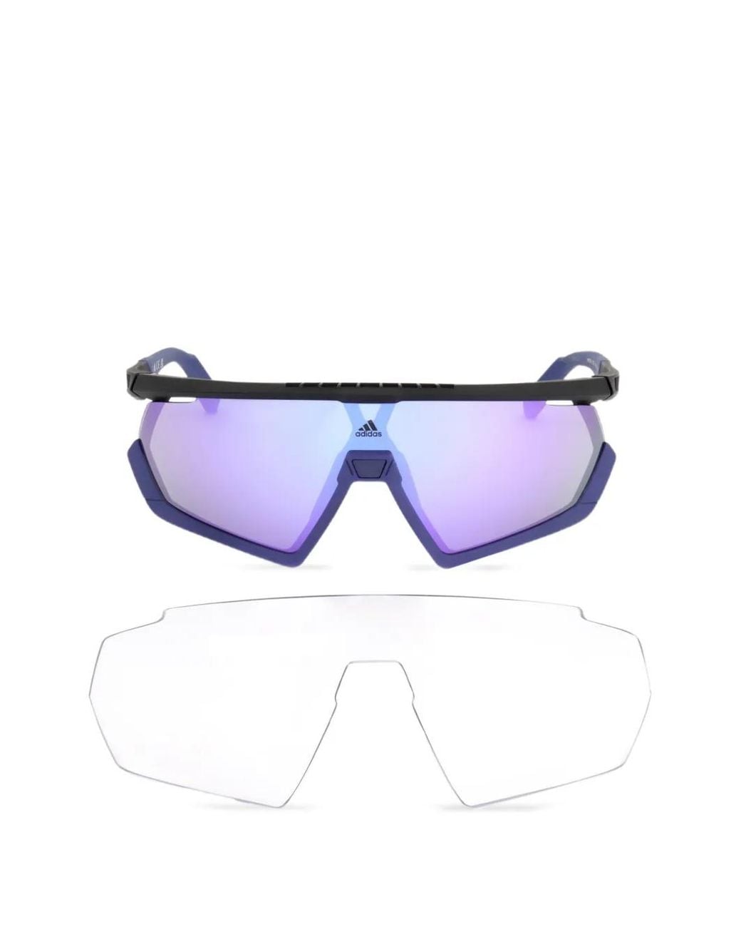 Adidas Blue Geometric-Frame Sunglasses for men