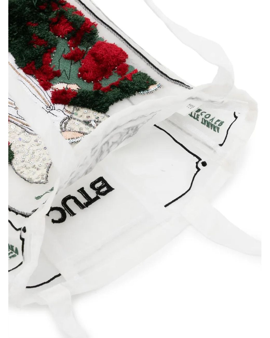 Undercover White Sequin-Embellished Embroidered Tote Bag