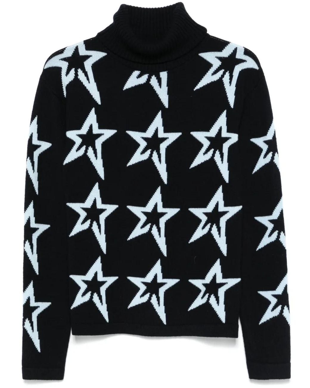 Perfect Moment Black Star Dust Wool Turtleneck Sweater