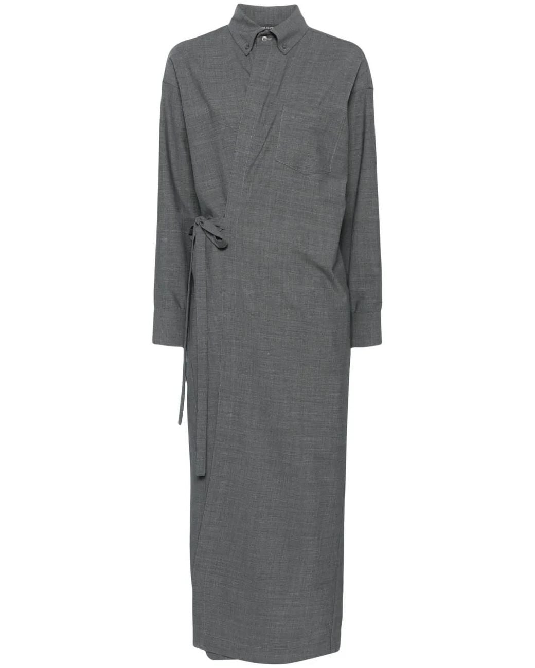 Fabiana Filippi Gray Wrap Maxi Dress