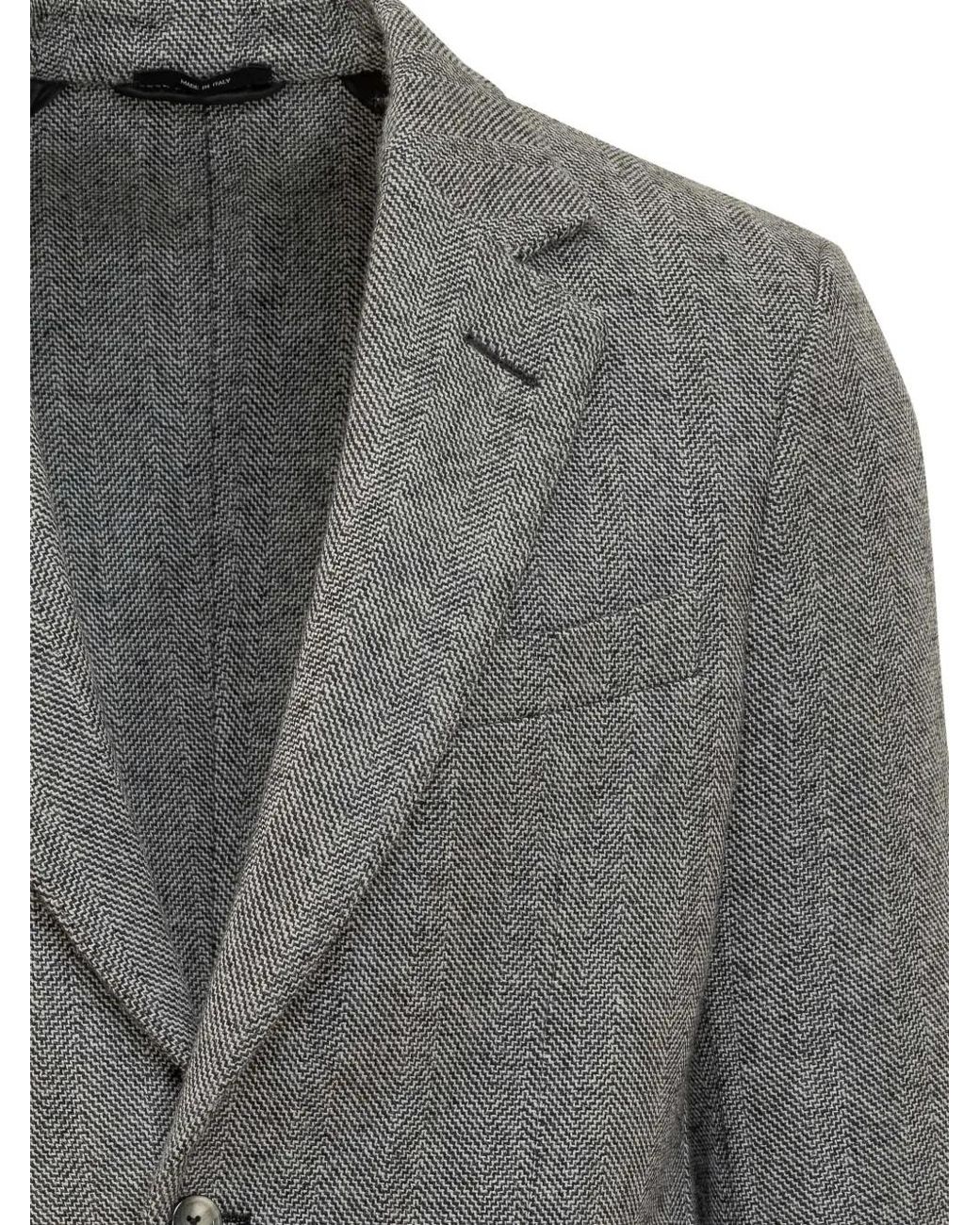 Tom Ford Sakko Mit Zickzackmuster in Gray für Herren