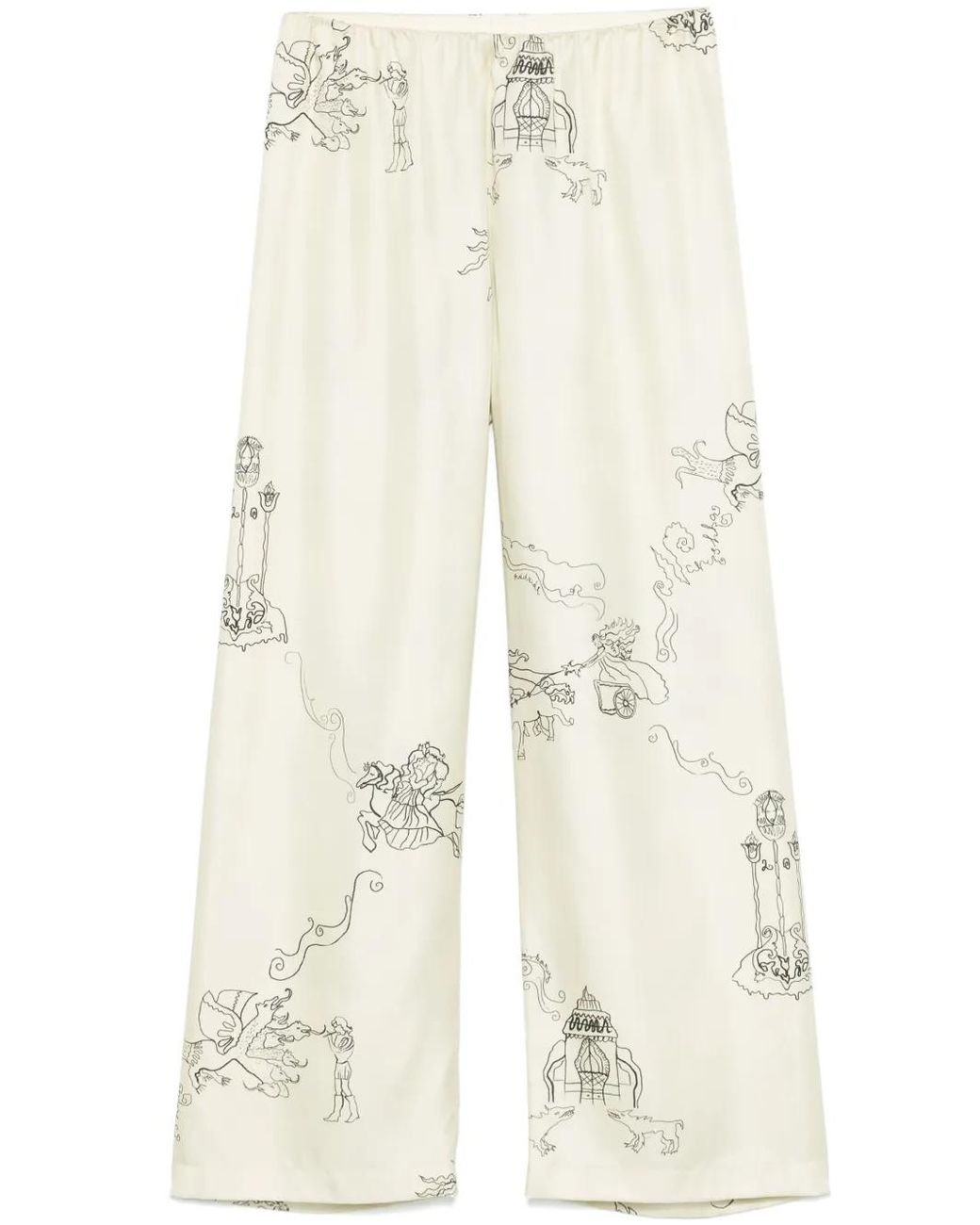 Nanushka Natural Satin Straight Trousers