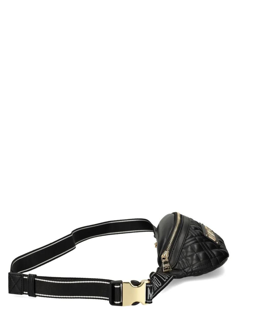 Love Moschino Black Quilted Logo Belt Bag