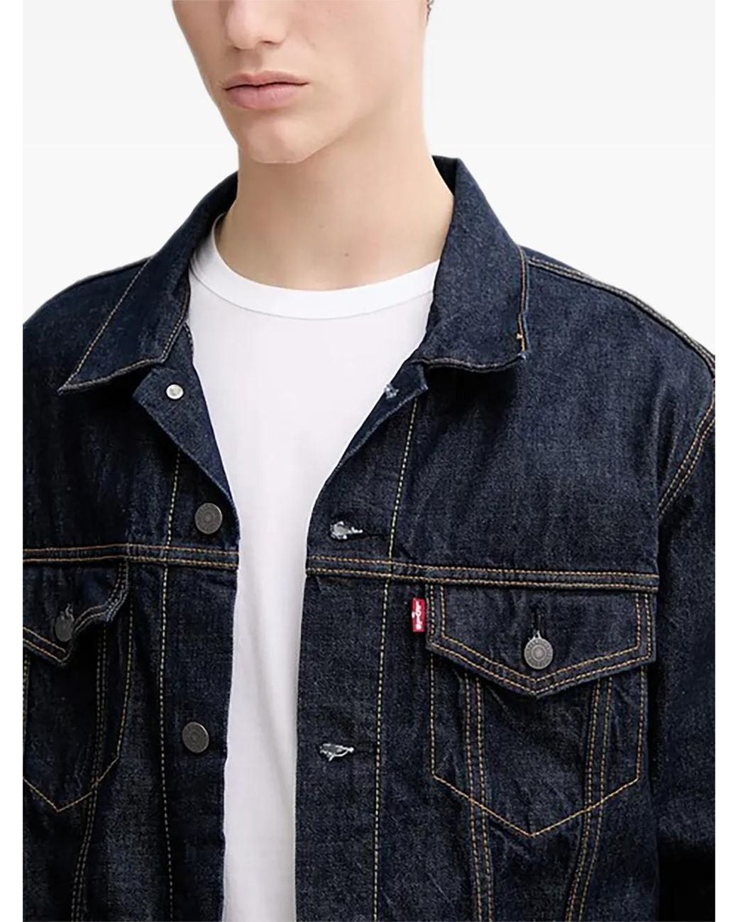 Levi's Blue Buttoned Jacket for men