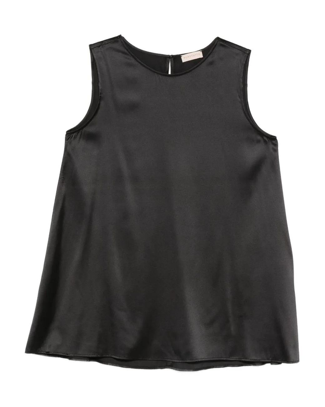 Purotatto Black Crew Neck Top