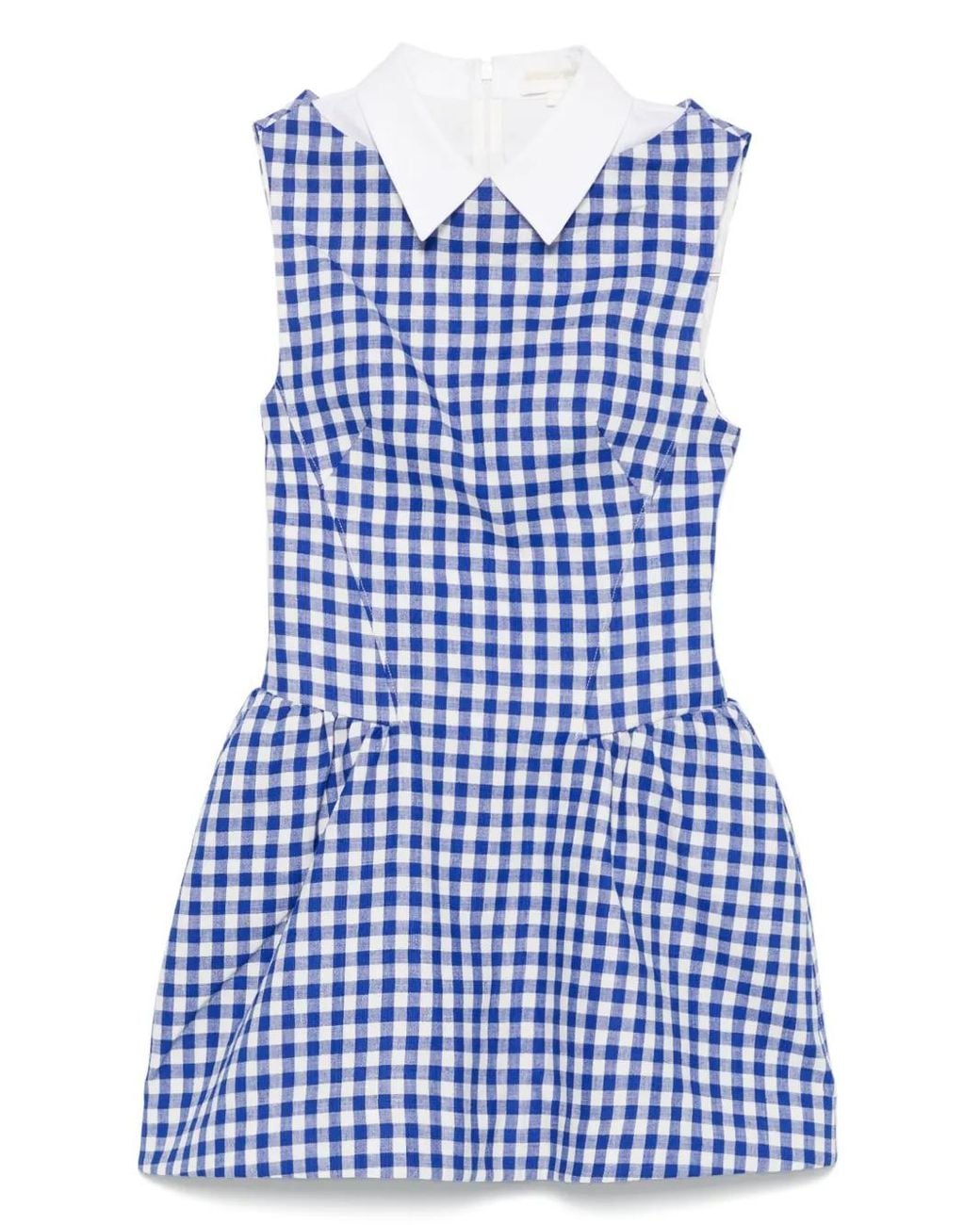 ShuShu/Tong Gingham Check-Print Mini Dress in Blue | Lyst