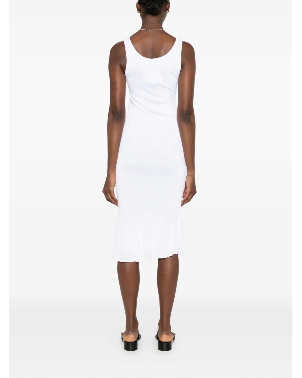 Totême White Fluted Hem Dress