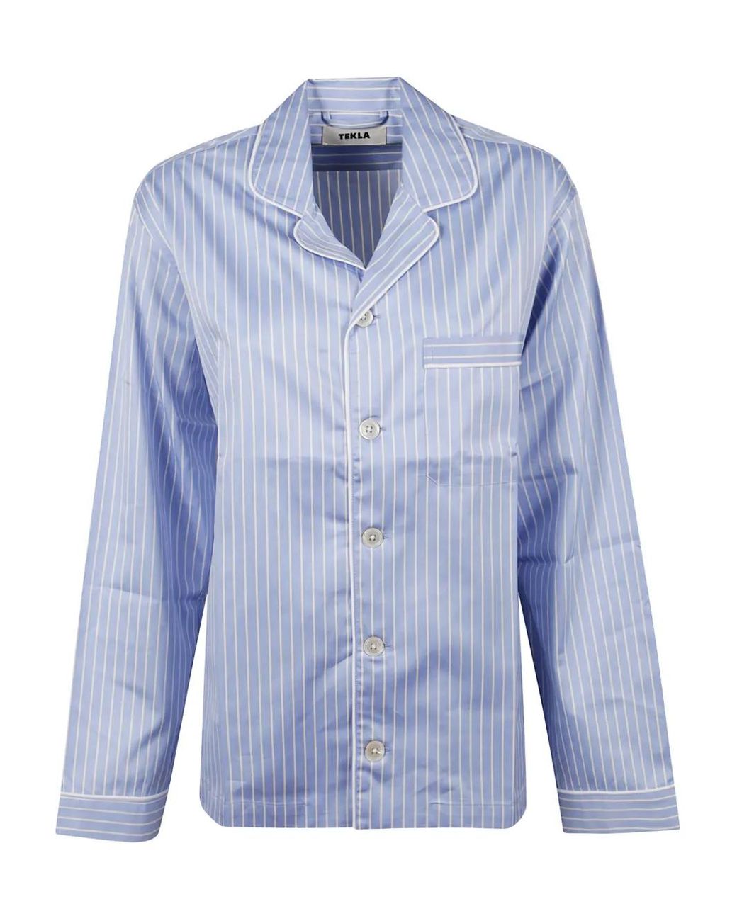 Tekla Blue Haut De Pyjama À Rayures