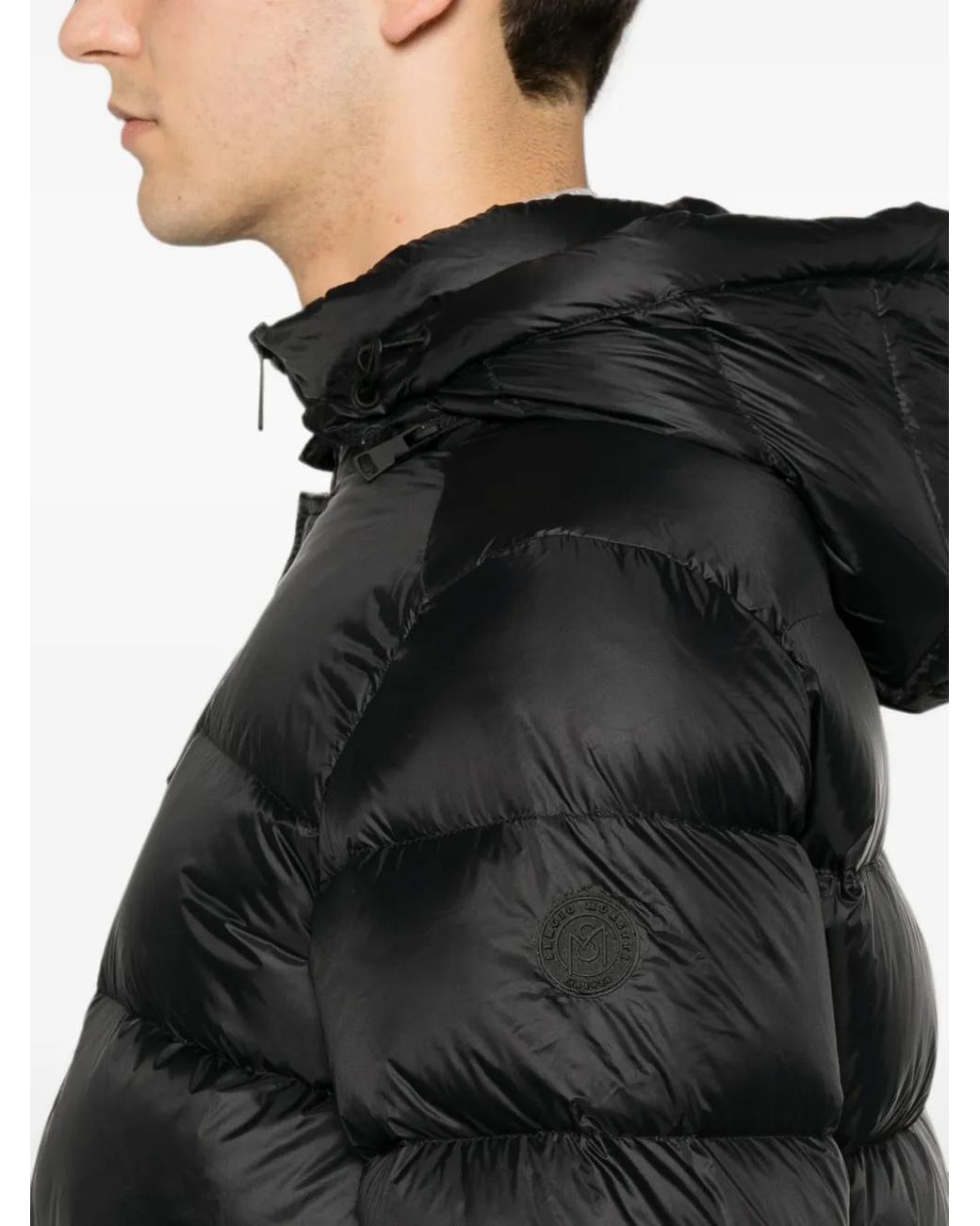 SERGIO MORETTI FIRENZE Black Veste Matelassée À Patch Logo for men