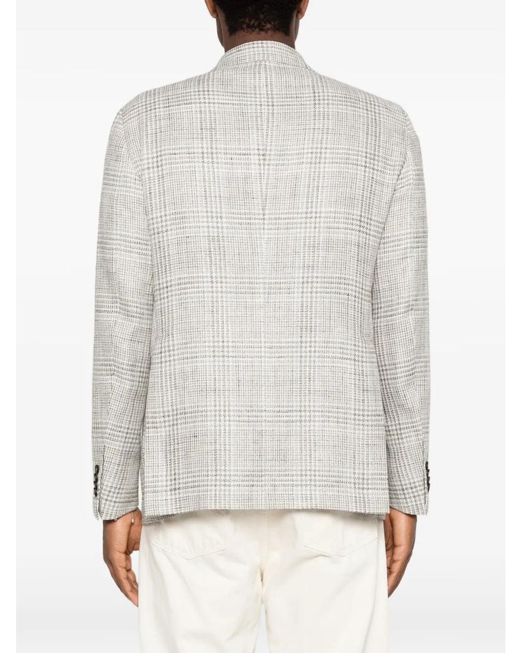 Tagliatore White Check-Pattern Blazer for men
