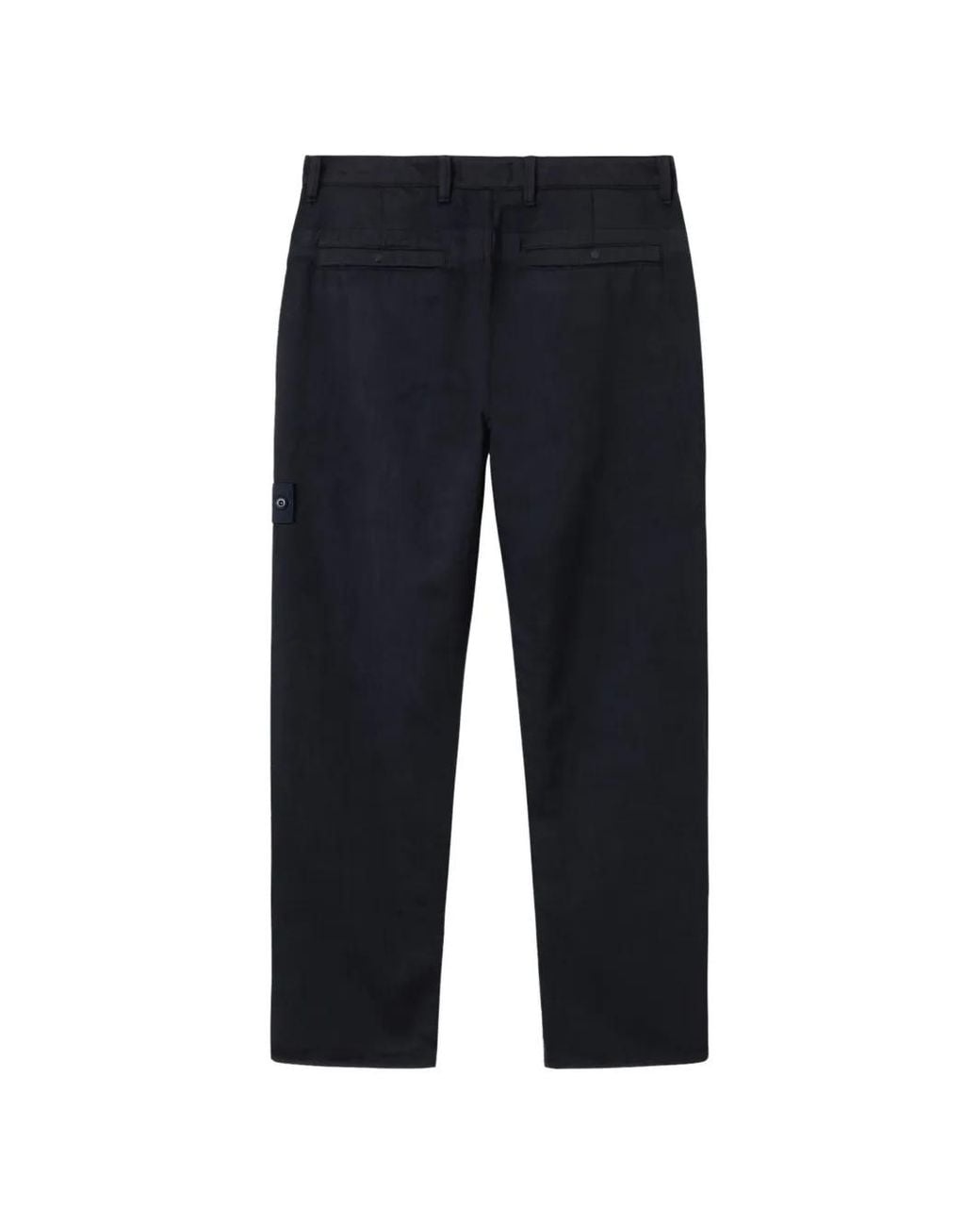 Stone Island Blue 3100025 Raw-Hand Wool-Cotton Gabardine-Tc_S.I. Ghost Chino Trousers for men