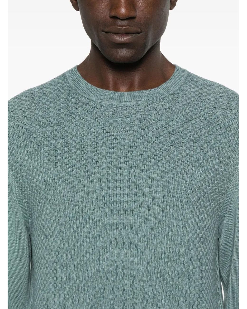 Canali Green Basket-Weave Sweater for men