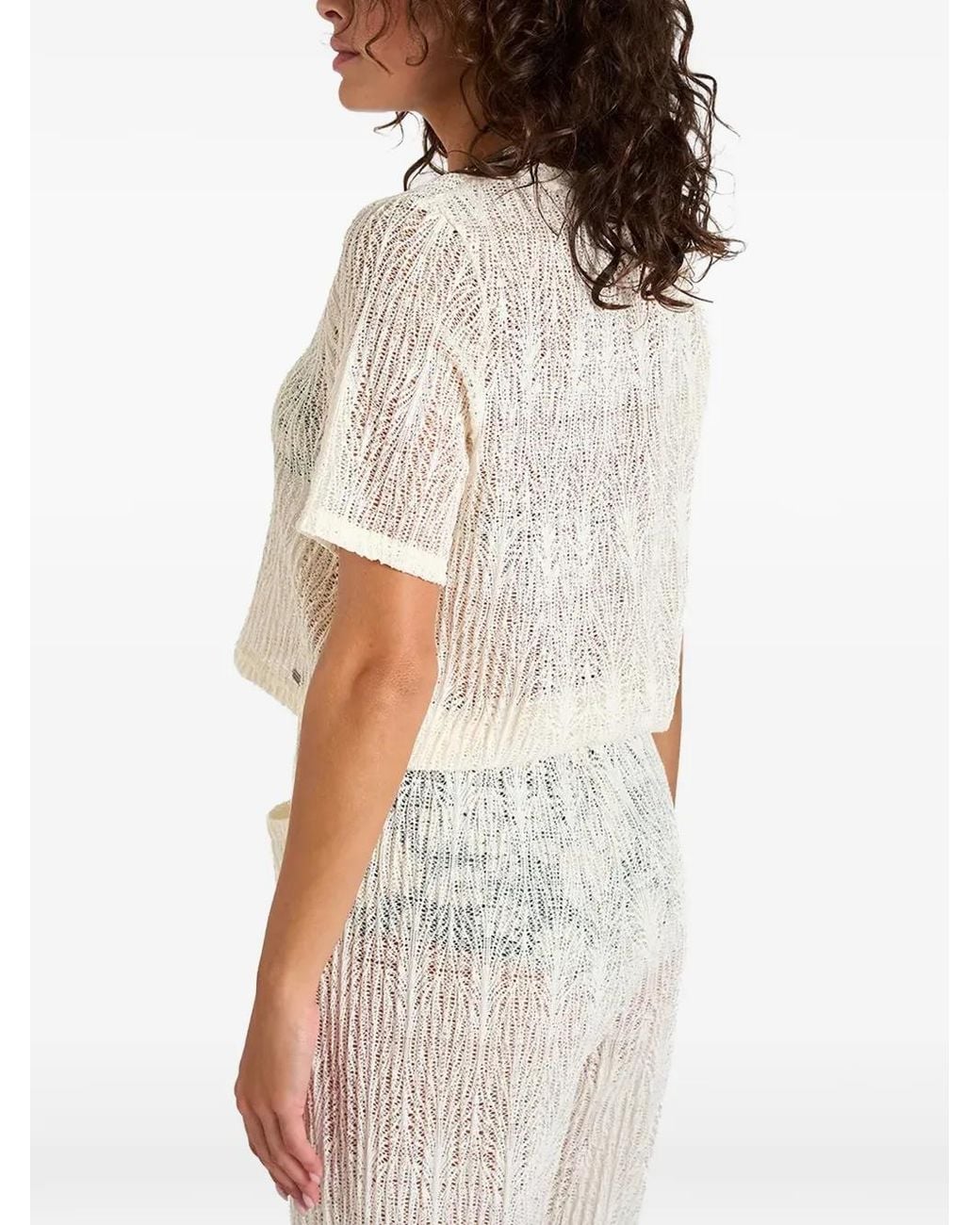 Banana Moon White T-Shirt Paiges Beachsoul En Maille Ajourée