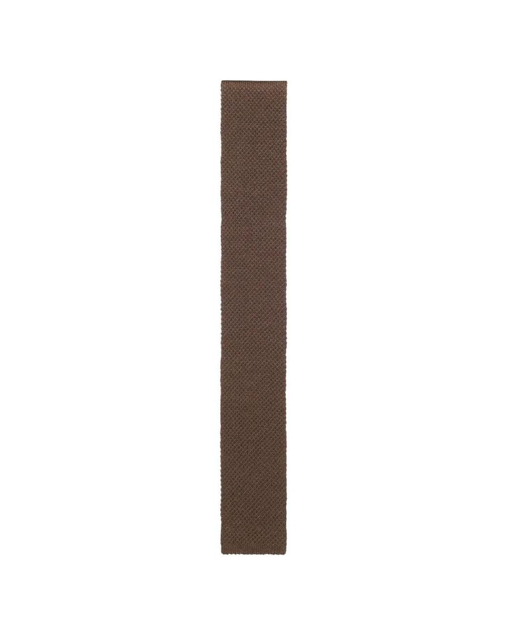Boss Brown X Beckham Linen And Tussah Silk Tie for men