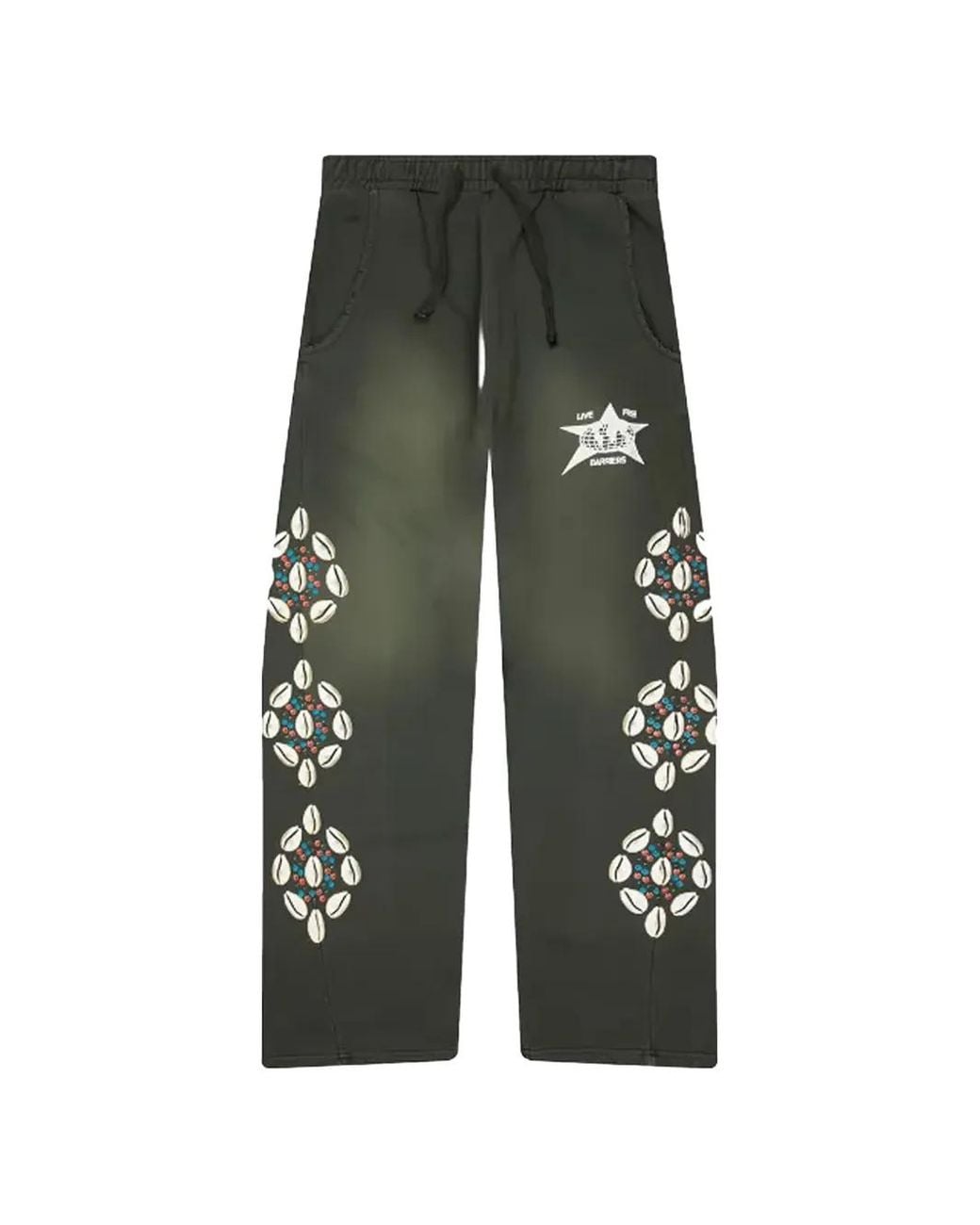 Barriers Green Cowrie Shell Track Pants for men