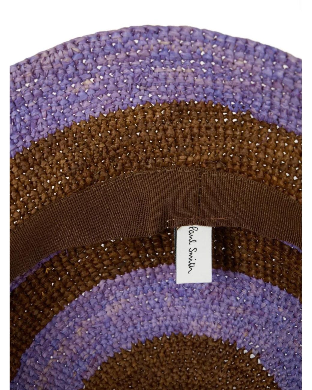 Paul Smith Purple Raffia Stripe Hat