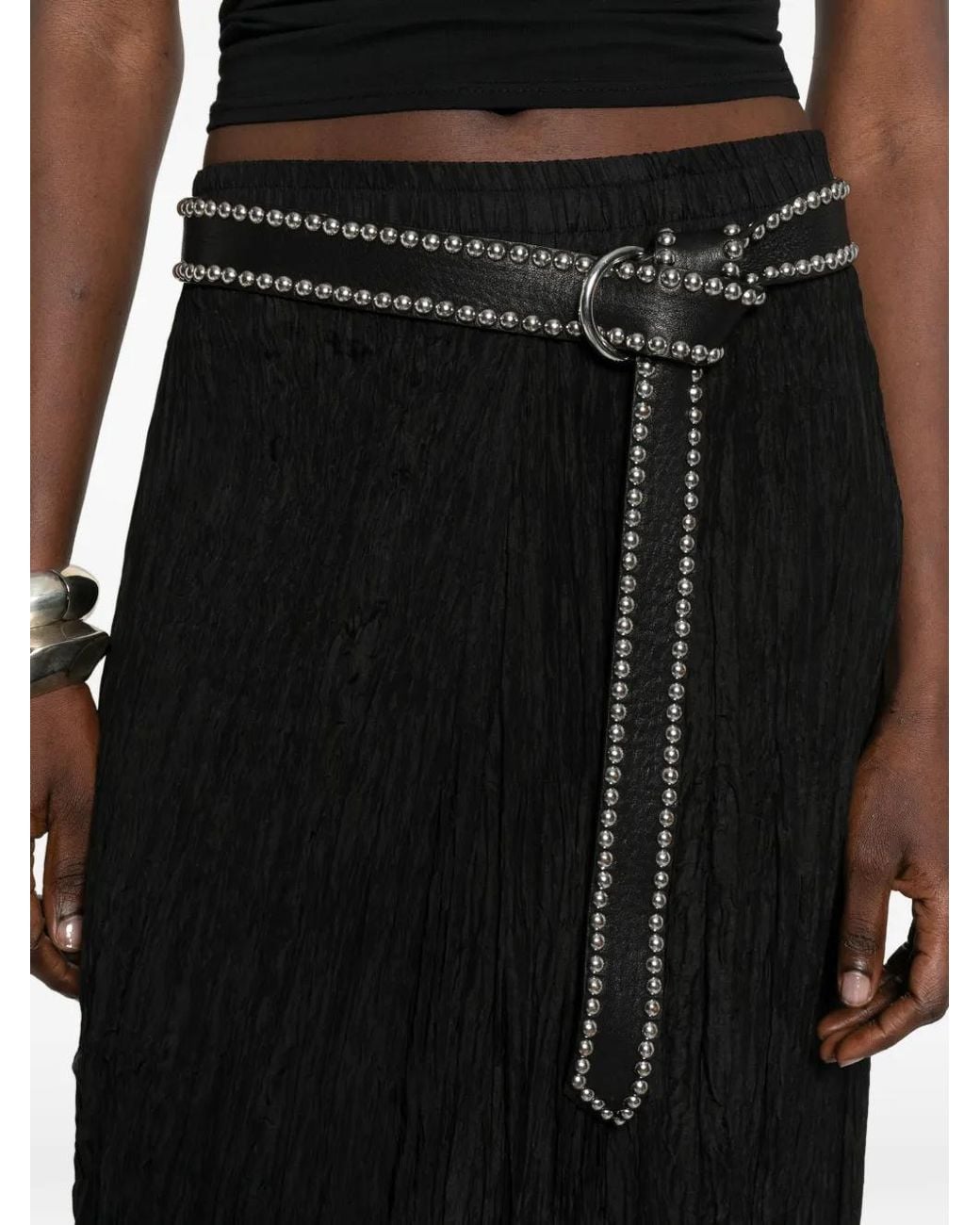 P.A.R.O.S.H. Black Jupe Longue À Taille Élastiquée