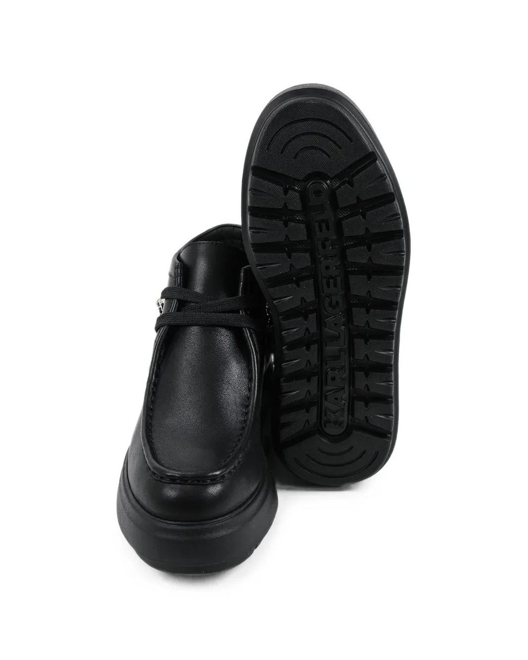 Karl Lagerfeld Black Charm-Embellished Chain-Link Ankle Boots
