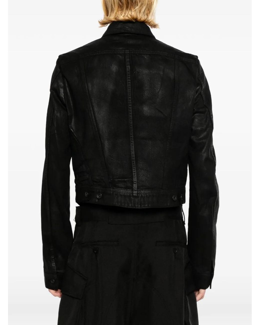 Julius Black Coated Cropped Jacket for men
