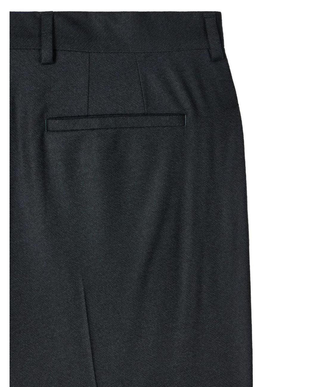 Paul Smith Black Overdyed Wool-Cashmere Flannel Trousers for men
