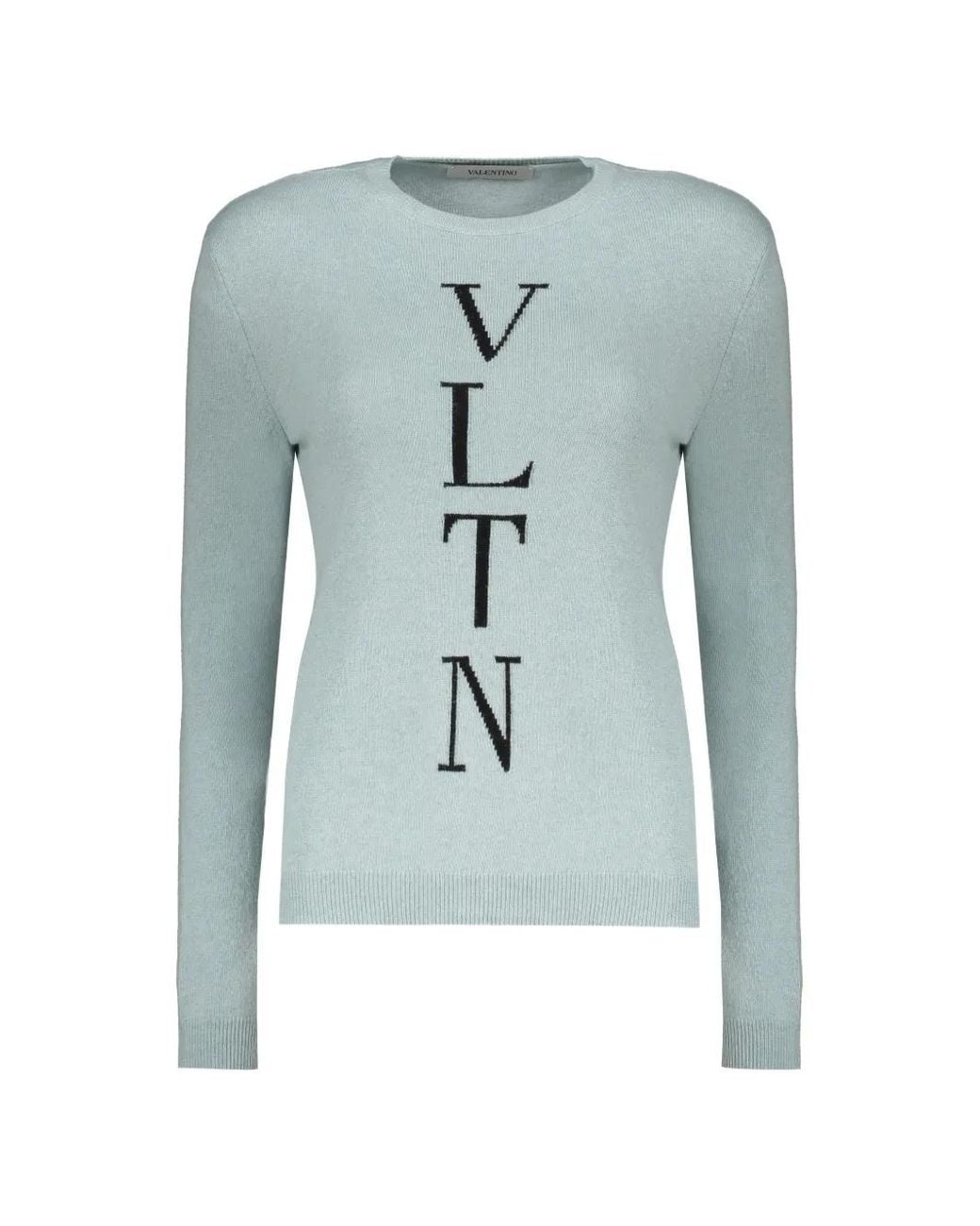 Valentino Garavani Blue Vltn Intarsia-Knit Wool Sweater