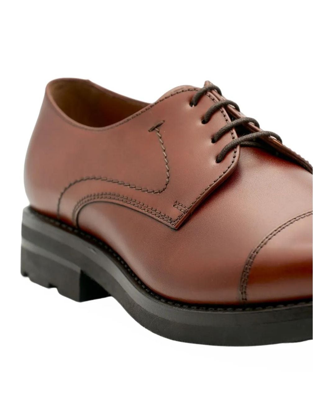 Lottusse Brown Prime Cap-Toe Derby Shoes for men