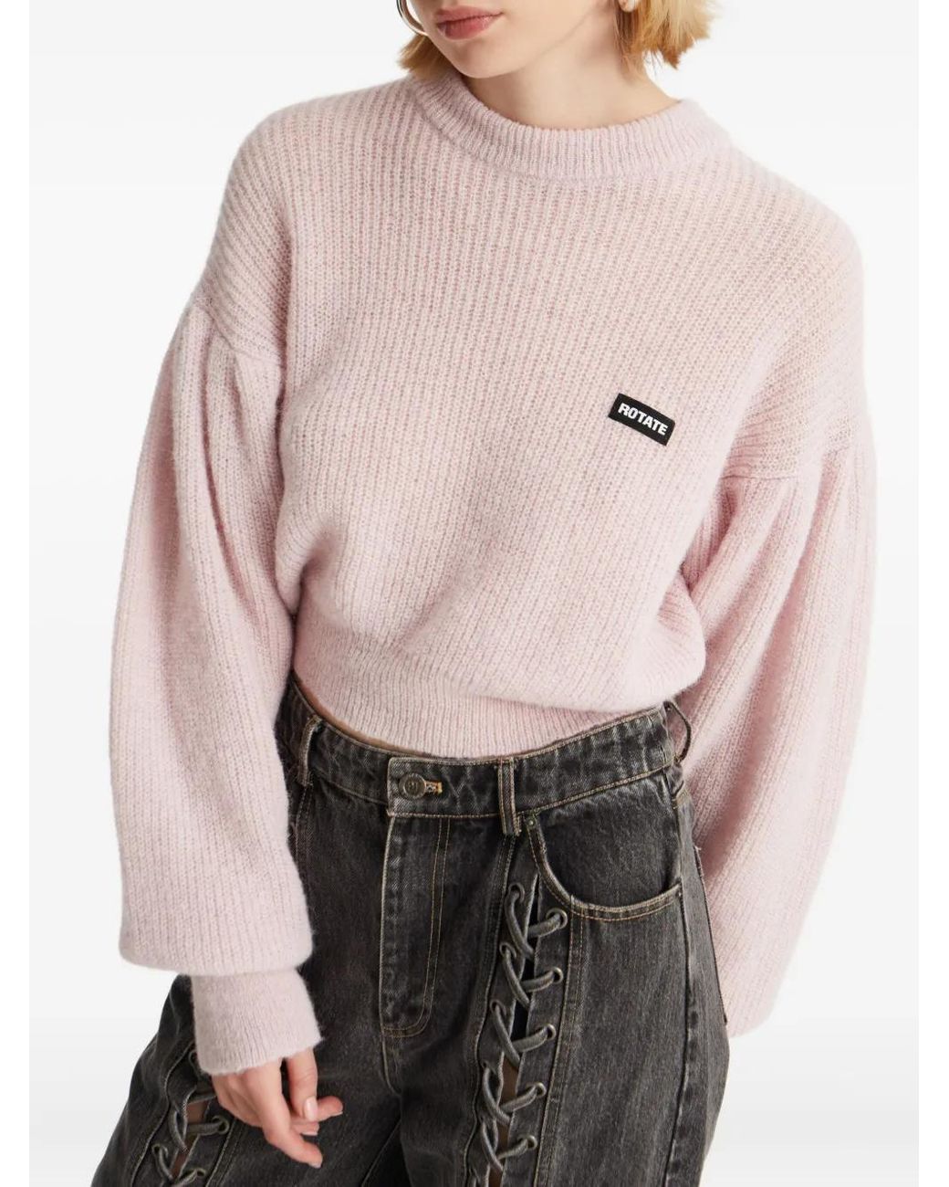 ROTATE BIRGER CHRISTENSEN White Cropped Jumper