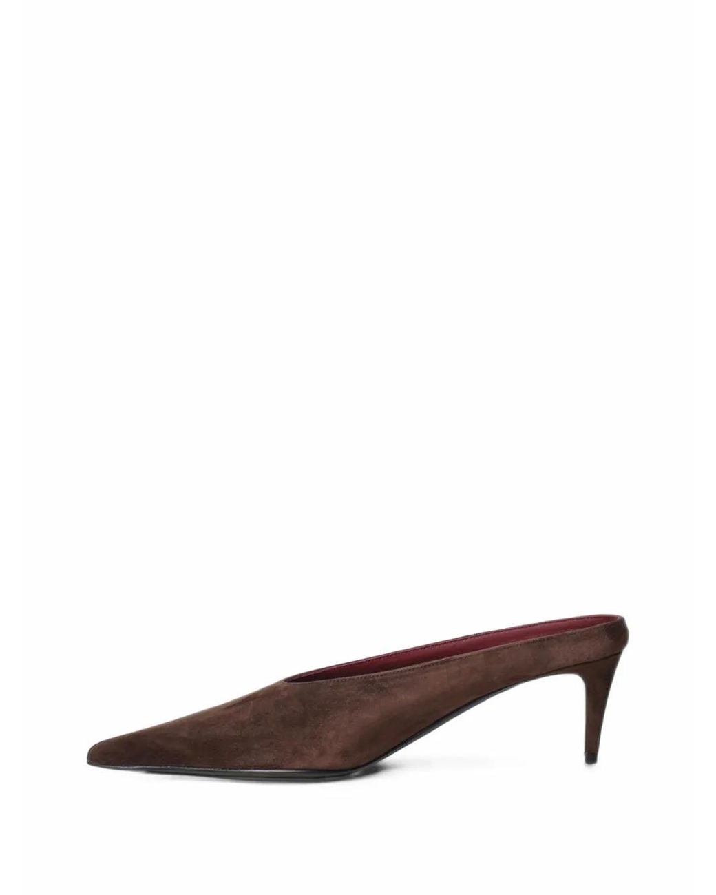 Magda Butrym Brown Pointed-Toe Suede Mules