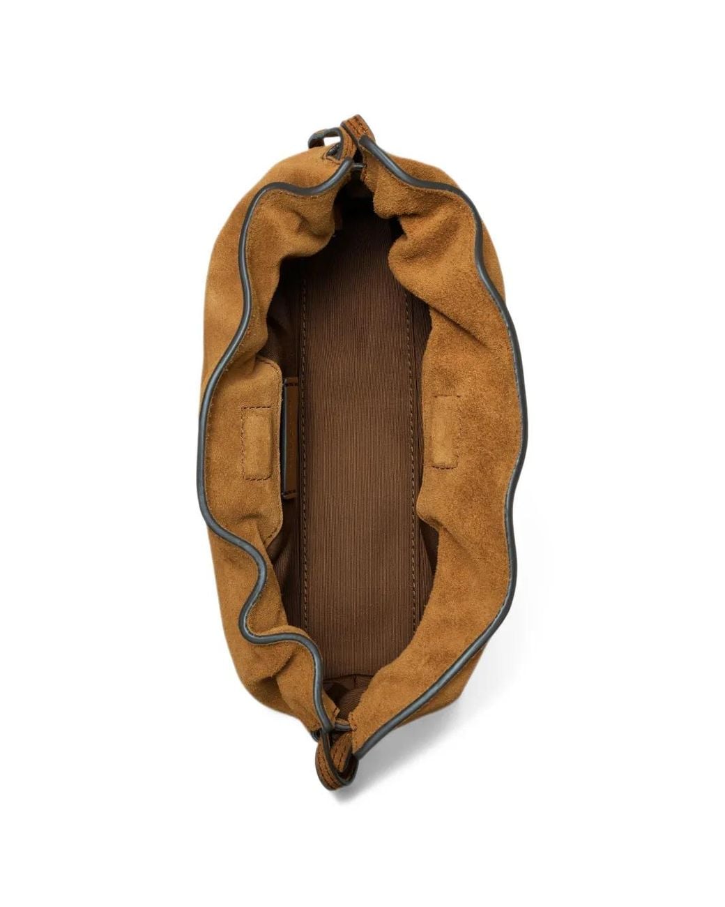 Tory Burch Brown Ella Suede Drawstring Pouch