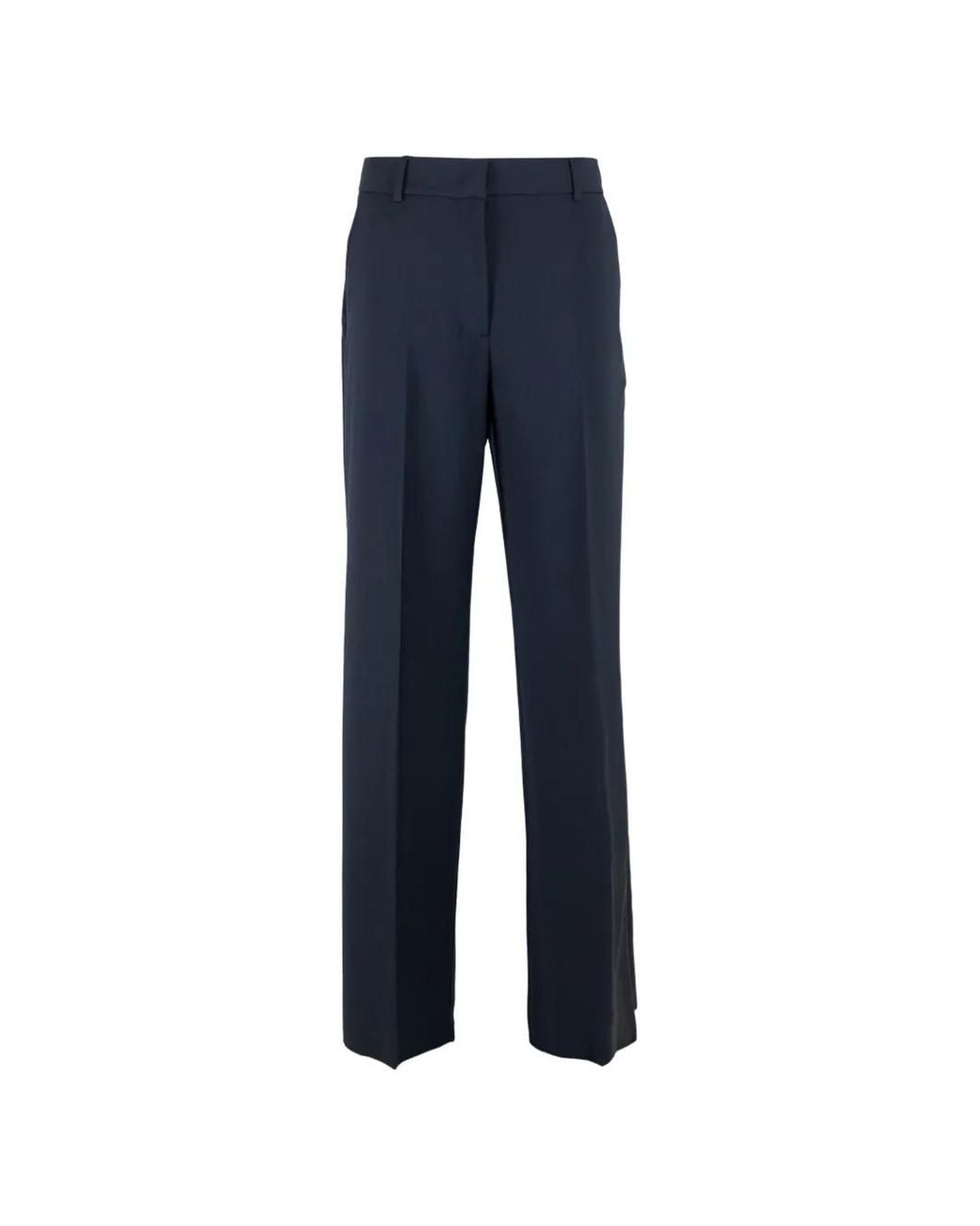 Weekend by Maxmara Blue Pressed-Crease Wide-Leg Trousers