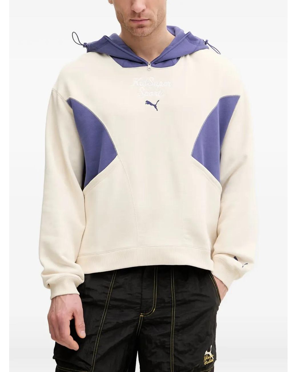 PUMA White X Kidsuper Colour-Block Hoodie for men