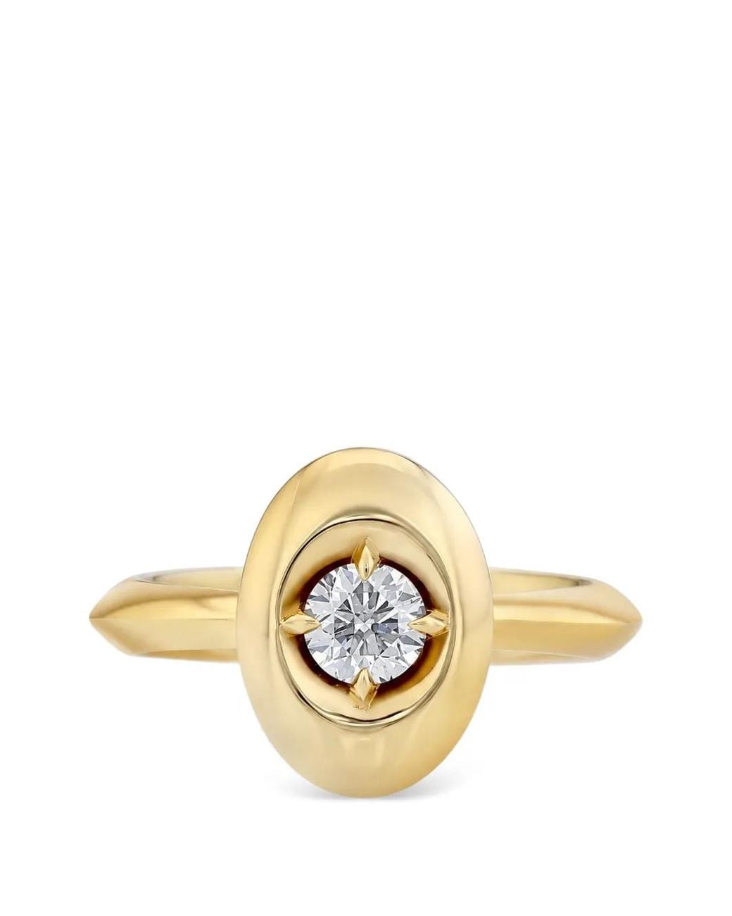Lizzie Mandler Metallic Diamond Oval Ring