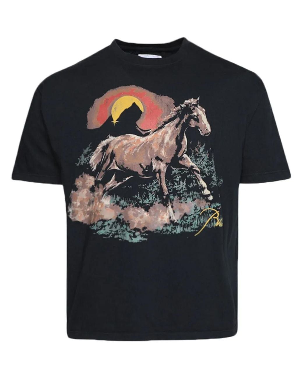 Rhude Black Santos Cotton T-shirt for men