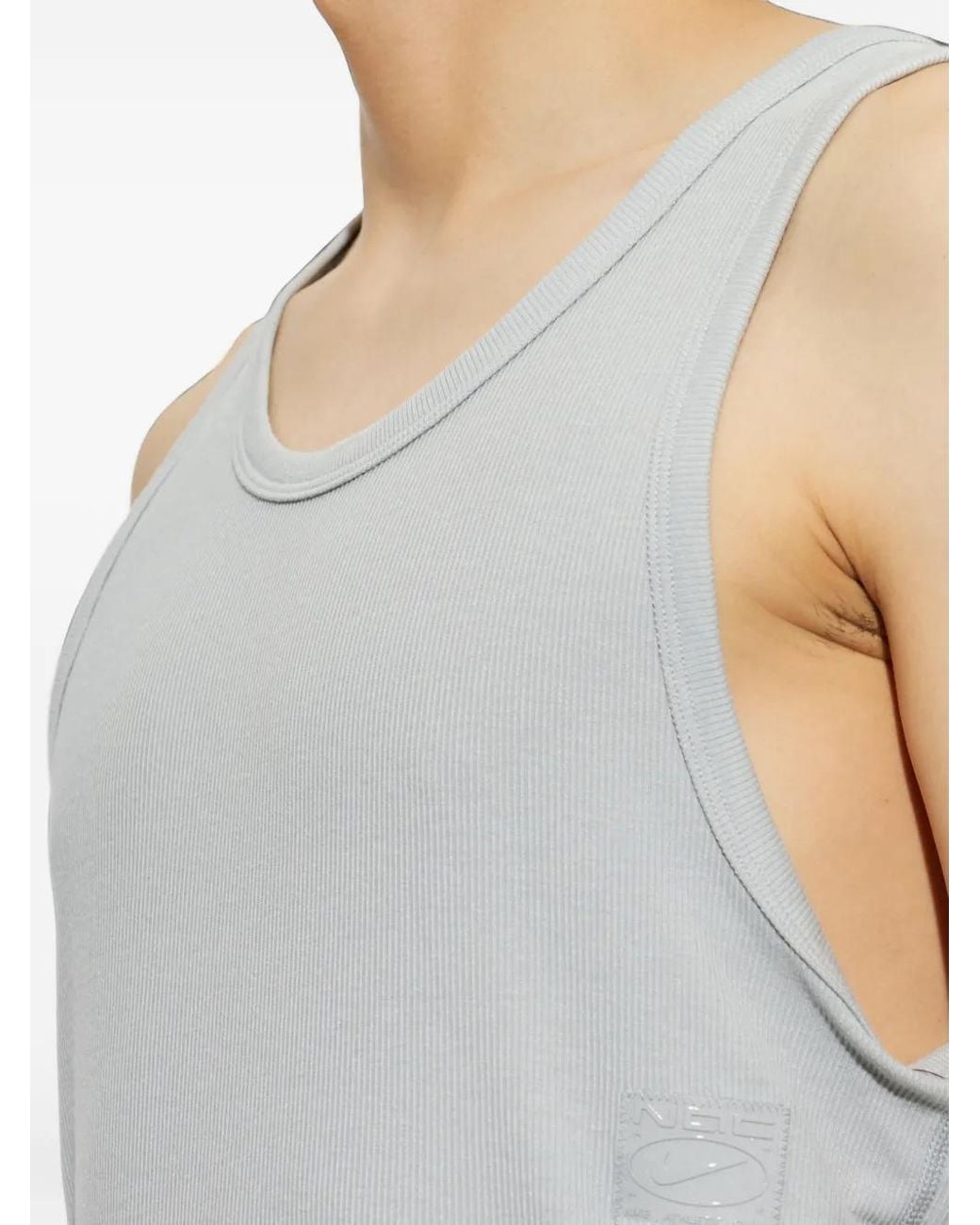 Nike Nac Geribbelde Top Met Logo-Patch in het Gray voor heren