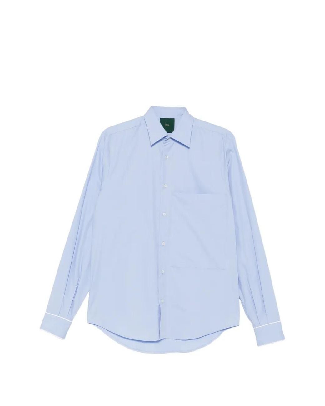 Jejia Blue Mami Piped-Trim Chest-Pocket Shirt