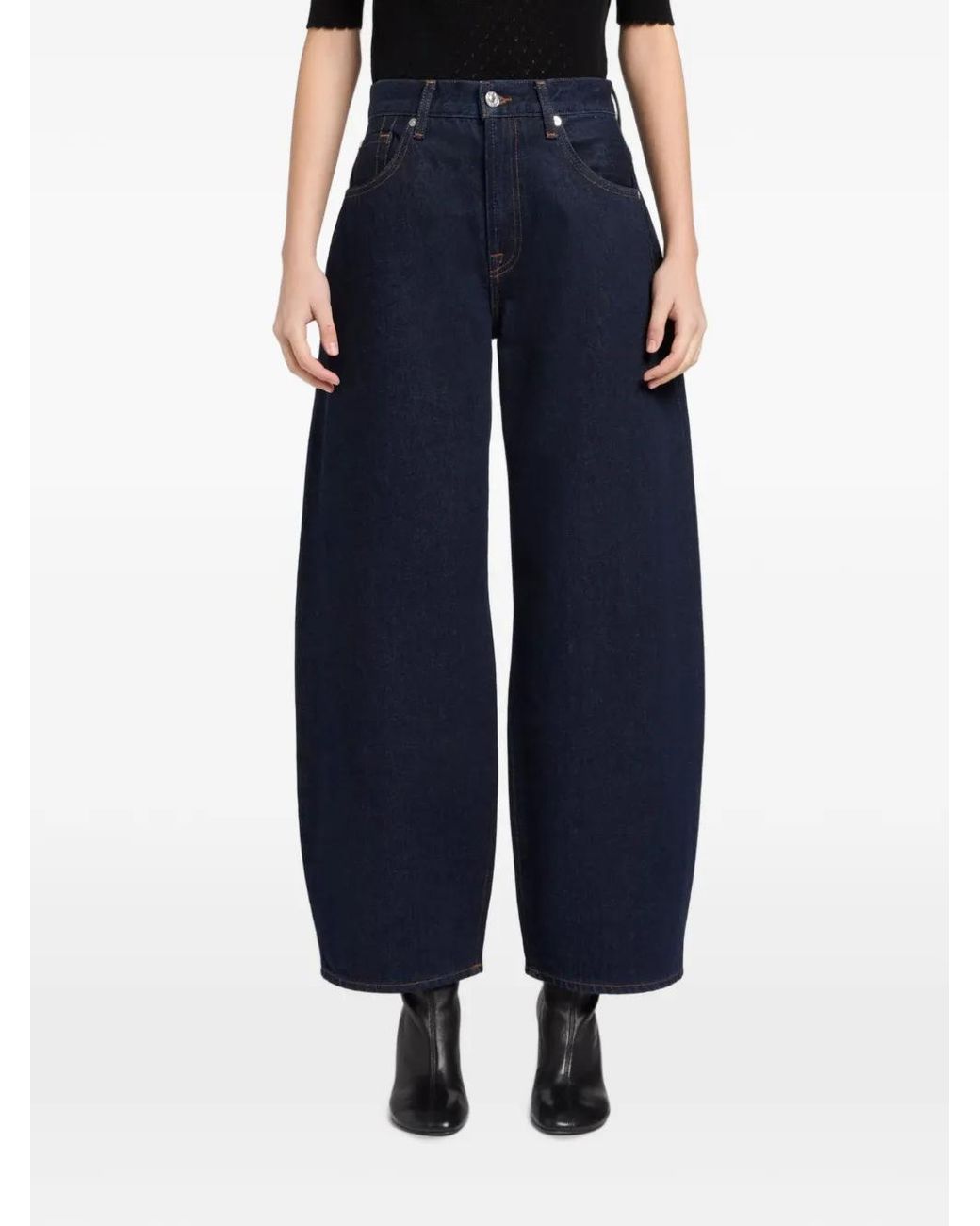 7 For All Mankind Blue Bonnie Curvilinear Jeans