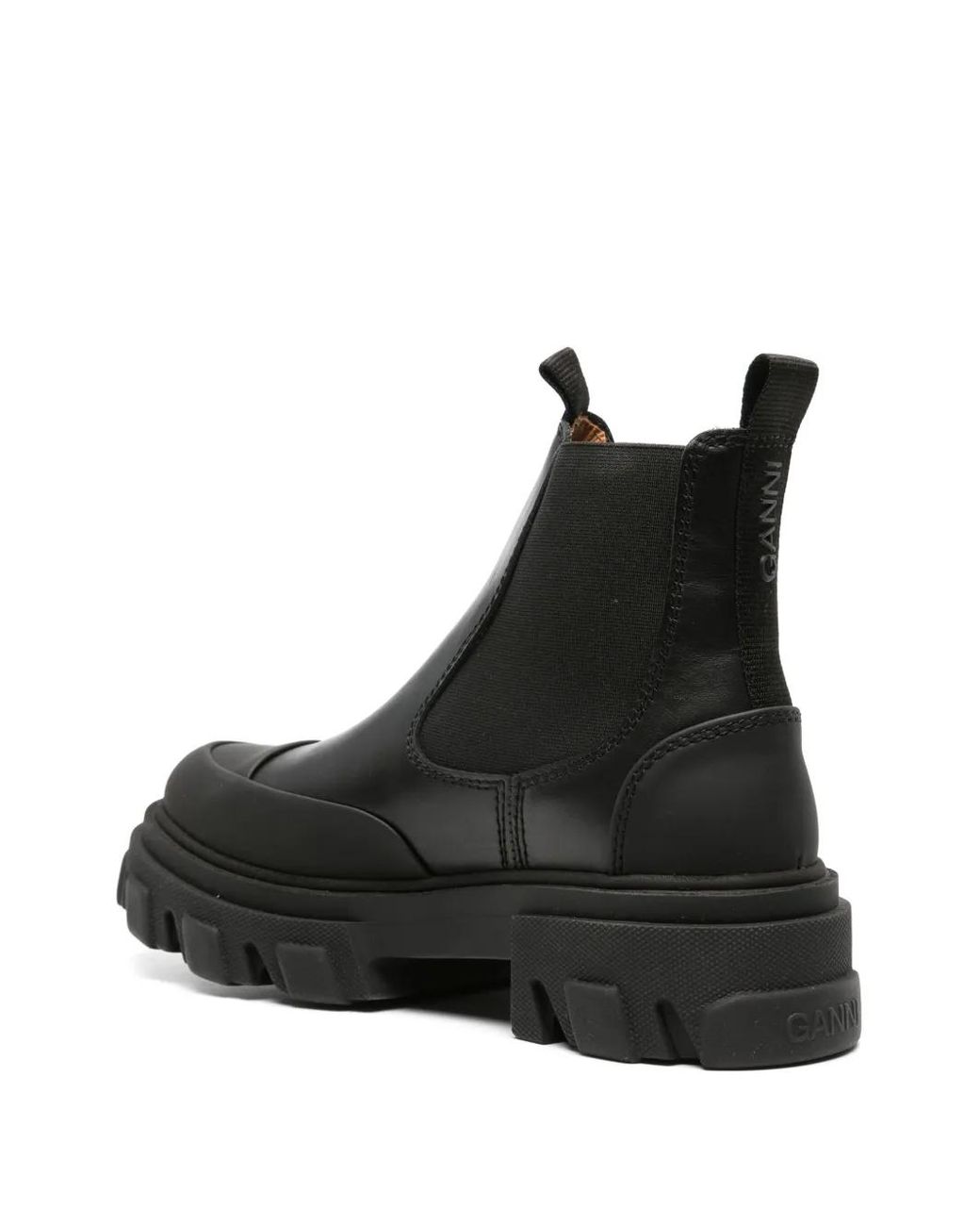 Ganni Black Elasticated-panelled Leather Boots