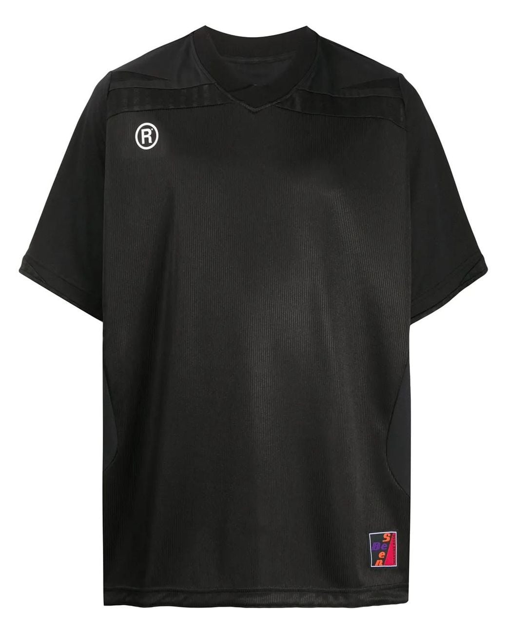 Martine Rose Black Oversized V-Neck T-Shirt for men