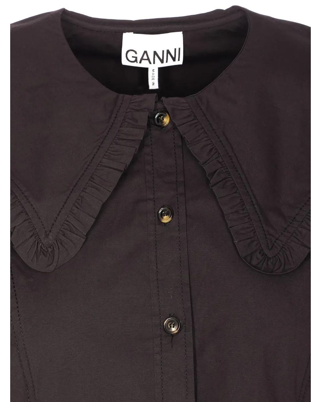 Ganni Black Oxford Shirt